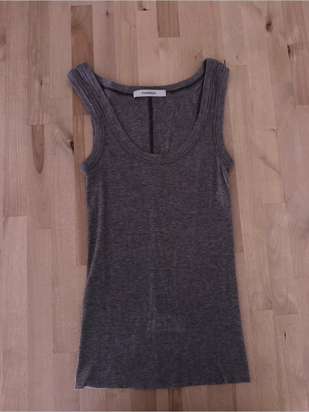 Pharaoh Gray Ribbed Tank Top